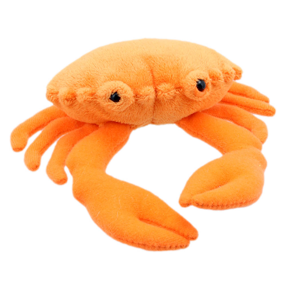 The Puppet Company finger puppet crab, orange finger puppet with large claws