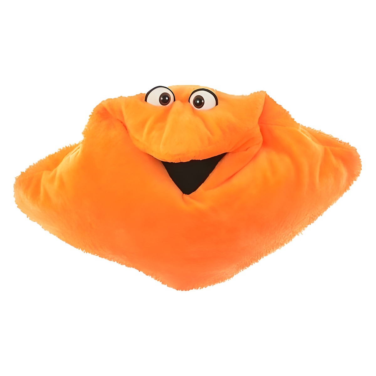 Living Puppets Wunschtraumkuschelmuschelkissen in Orange, Plüschkissen mit Gesicht und geöffnetem Mund