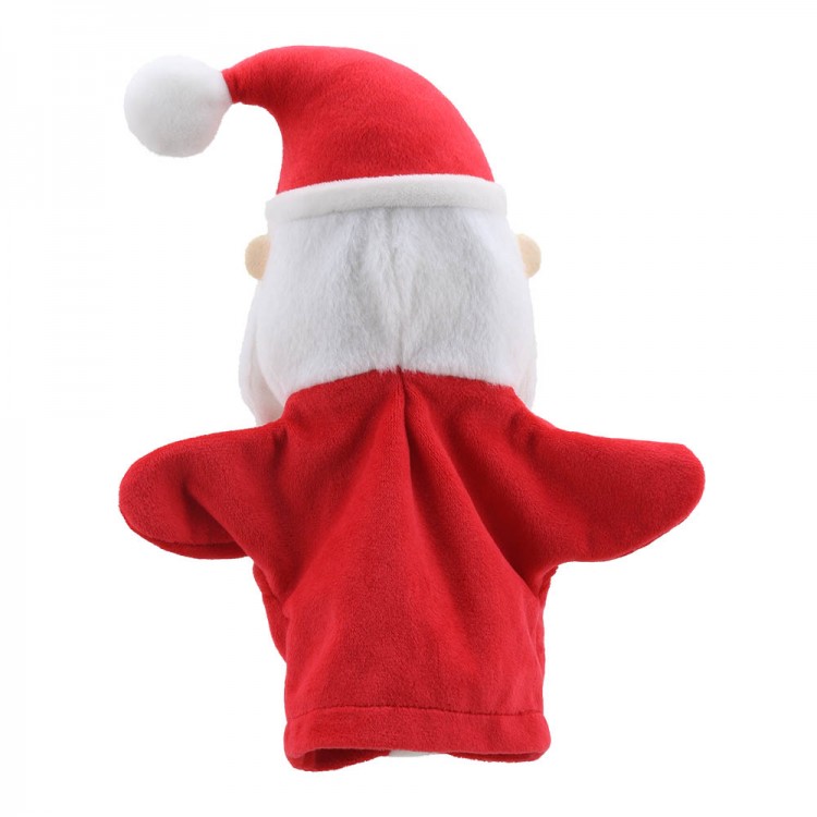 The Puppet Company Baby-Handpuppe Weihnachtsmann, Rückansicht mit roter Zipfelmütze