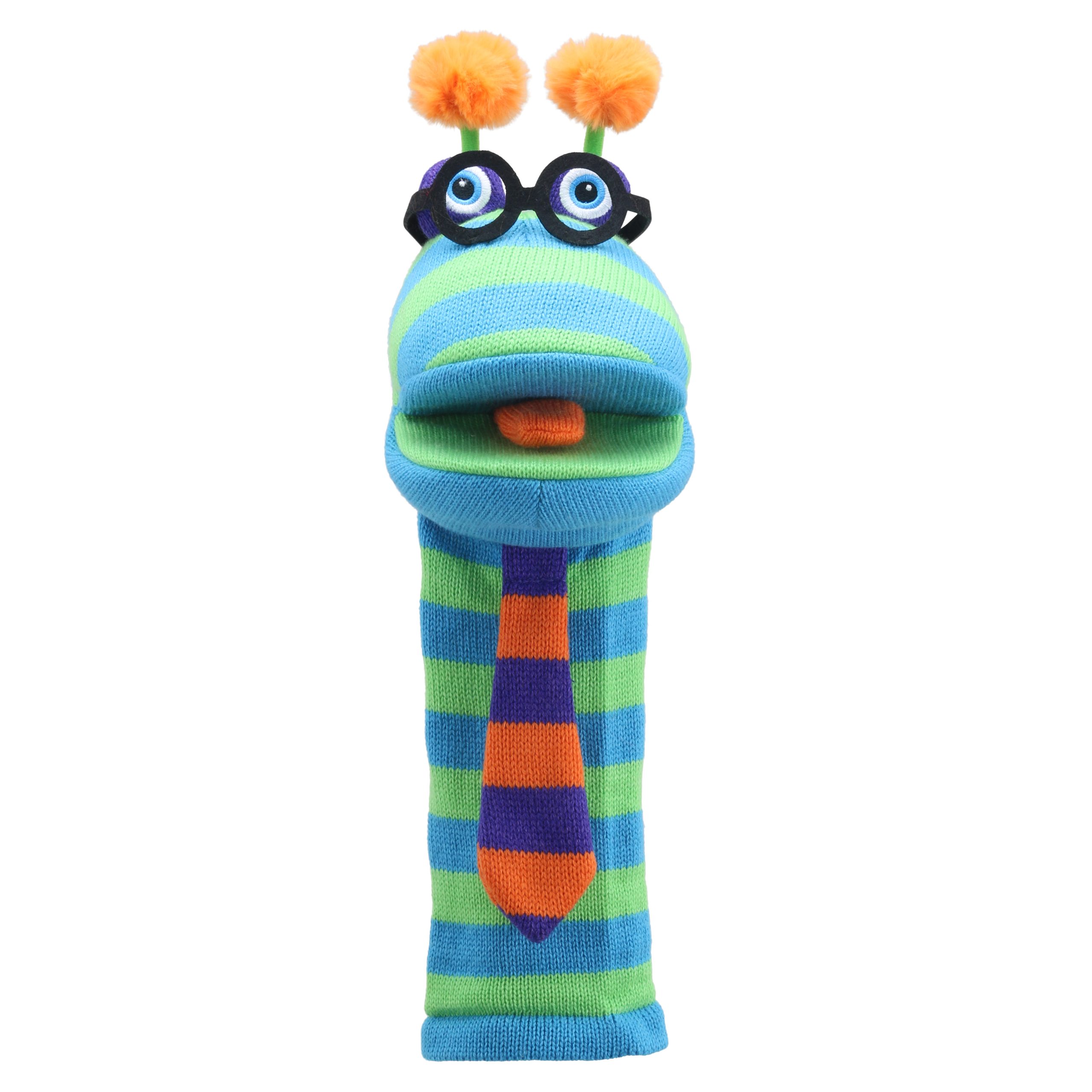 Monster sock hand puppet Dylan with sound - Puppet Company