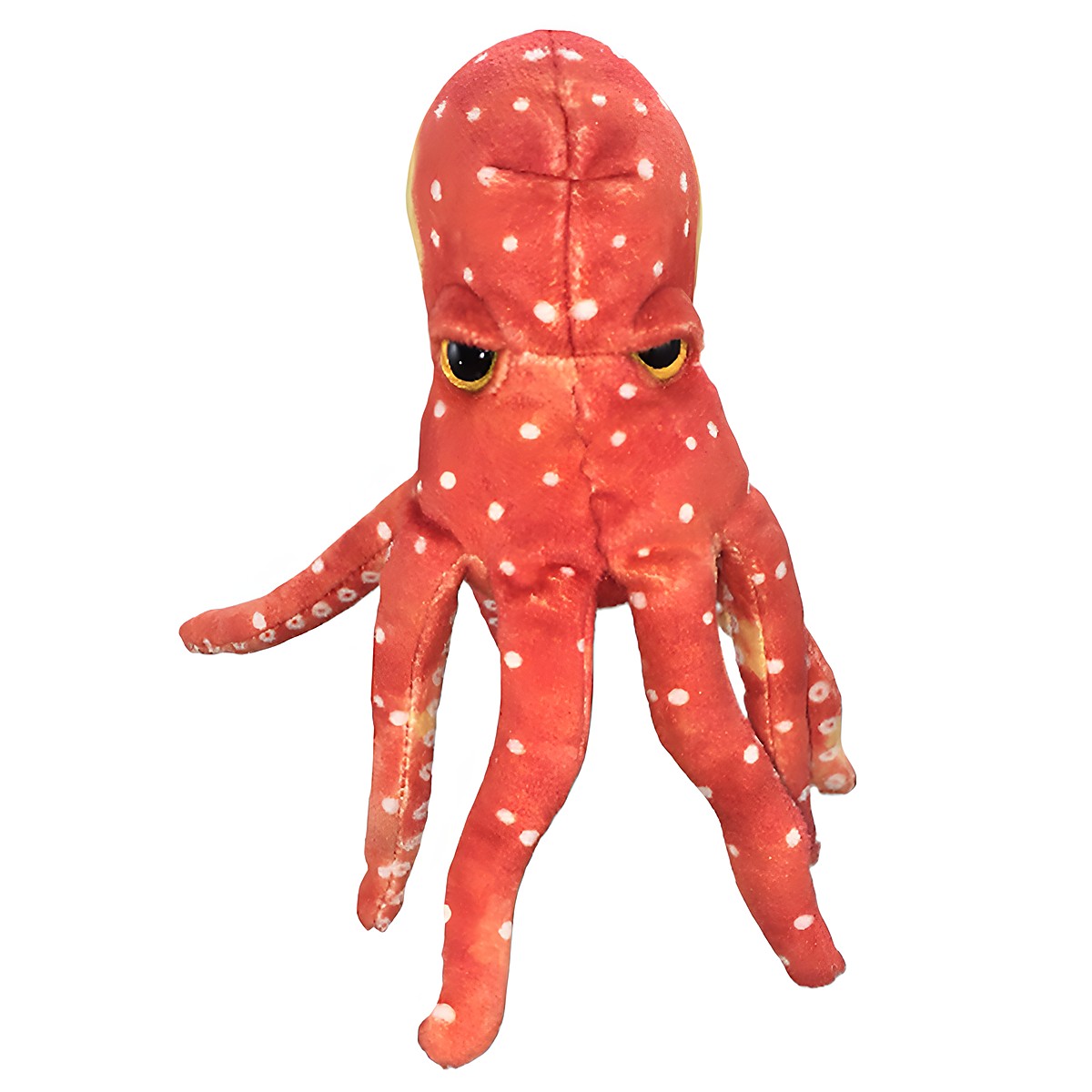 The Puppet Company Fingerpuppe Krake, rote gepunktete Fingerpuppe mit acht Tentakeln