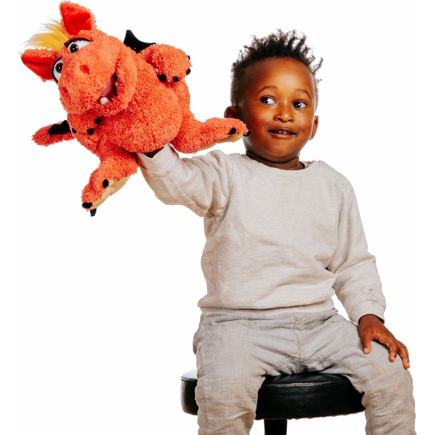 Living Puppets Handpuppe Drache Elsa - im Spiel mit einem Kind