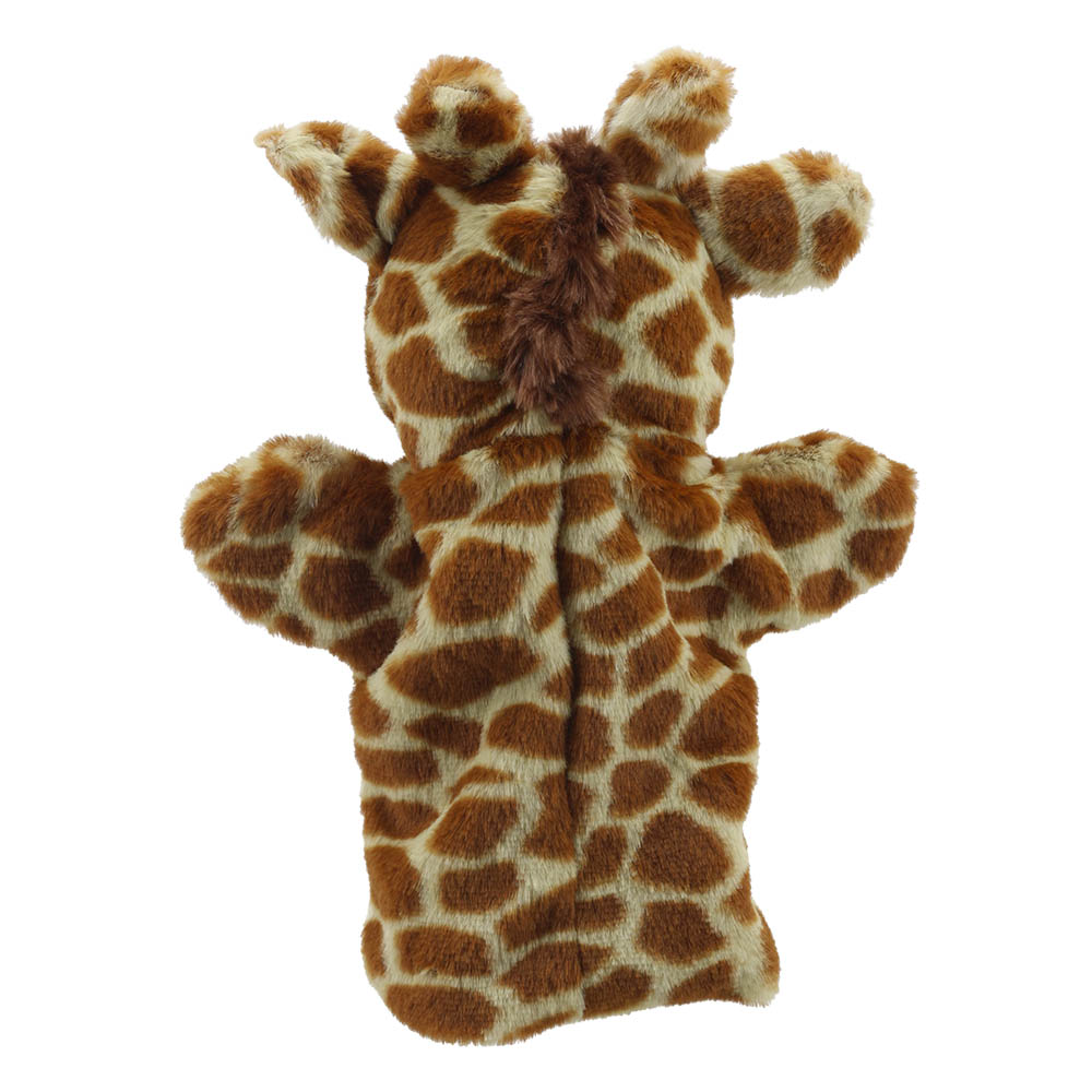 The Puppet Company Baby-Handpuppe Giraffe, Rückansicht mit braun-beige gefleckten Ohren