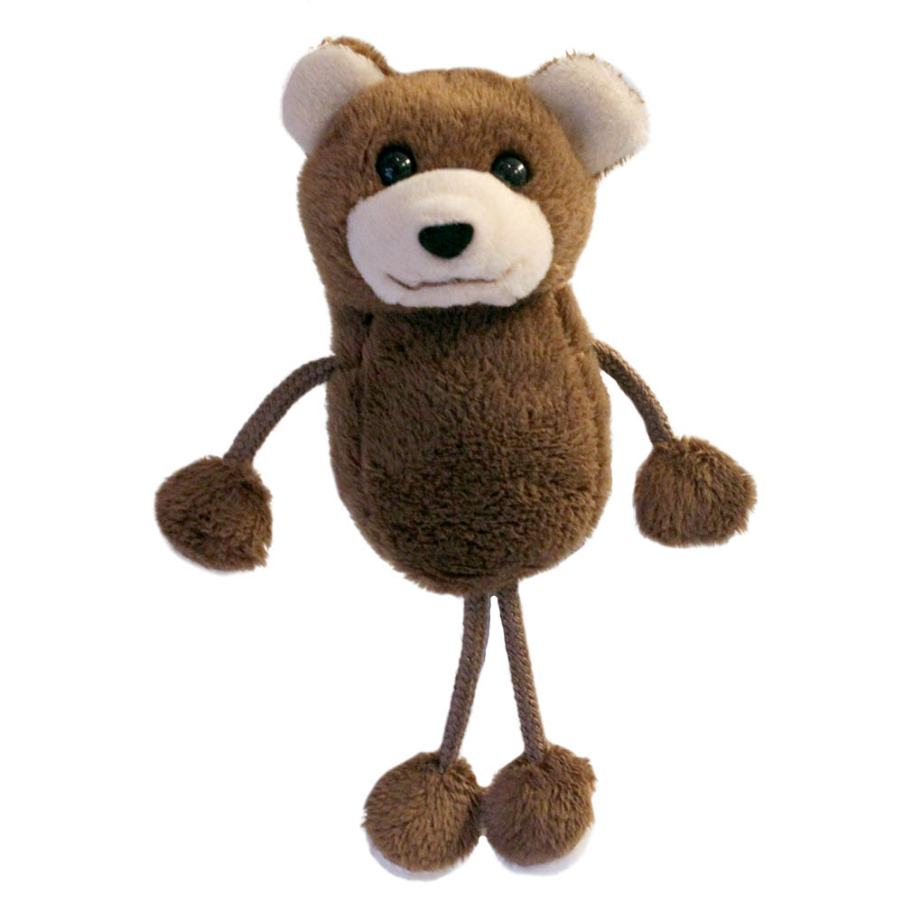 The Puppet Company Fingerpuppe Bär, brauner Bär mit langen Stoffarmen und -beinen