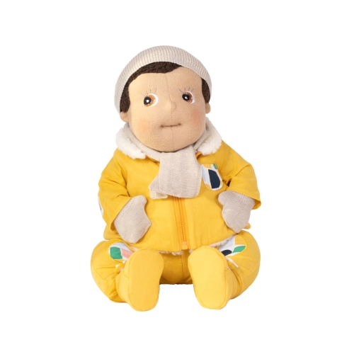 Rubens Barn Baby-Puppe mit beiger Strickmütze, Schal und Fäustlingen aus dem Outdoor-Zubehör