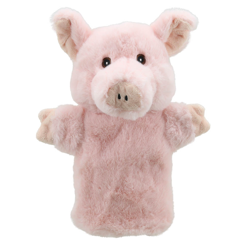 The Puppet Company Baby-Handpuppe Schwein, rosafarbenes Schwein mit beigen Ohren und beigen Hufen