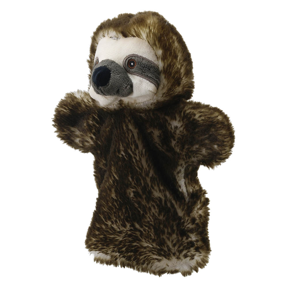 The Puppet Company Baby-Handpuppe Faultier, Seitenansicht mit heller Schnauze und braunem Fell