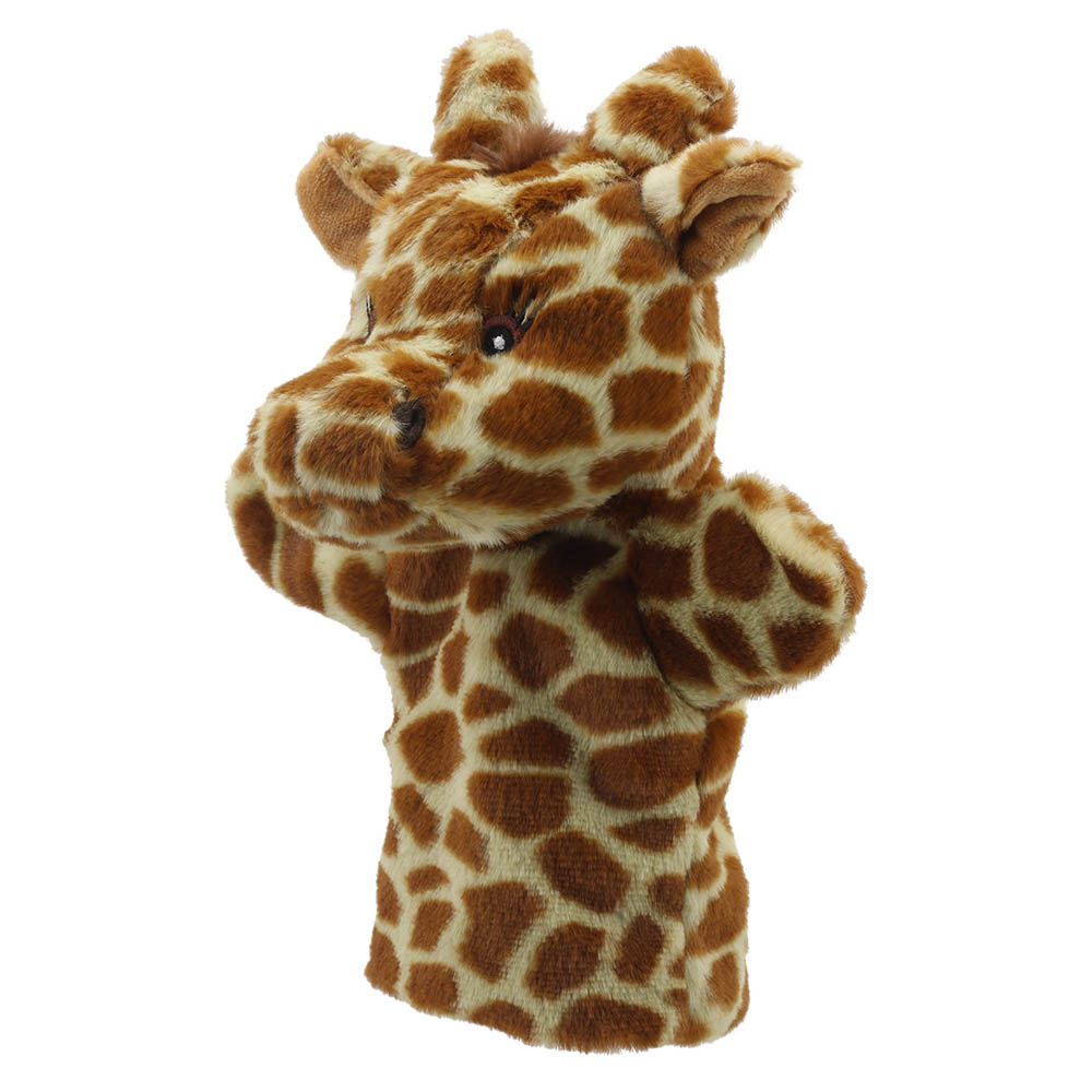 The Puppet Company Baby-Handpuppe Giraffe, Nahaufnahme mit braun-beige gemustertem Fell