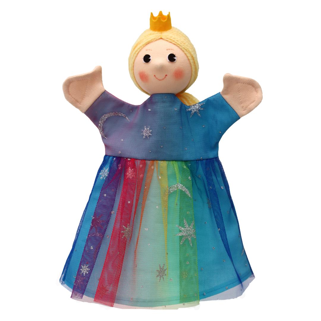 Hand Puppet rainbow princess - Czech handicraft