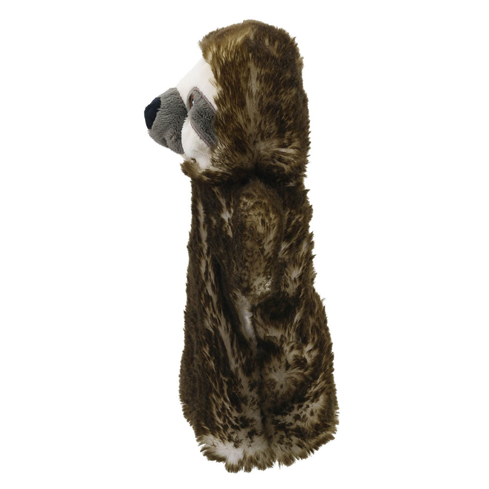 The Puppet Company Baby-Handpuppe Faultier, Profilansicht mit gesenktem Kopf und heller Gesichtsmaske