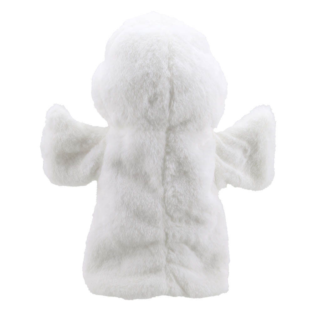 The Puppet Company hand puppet duck, back view with white feathers and outstretched wings