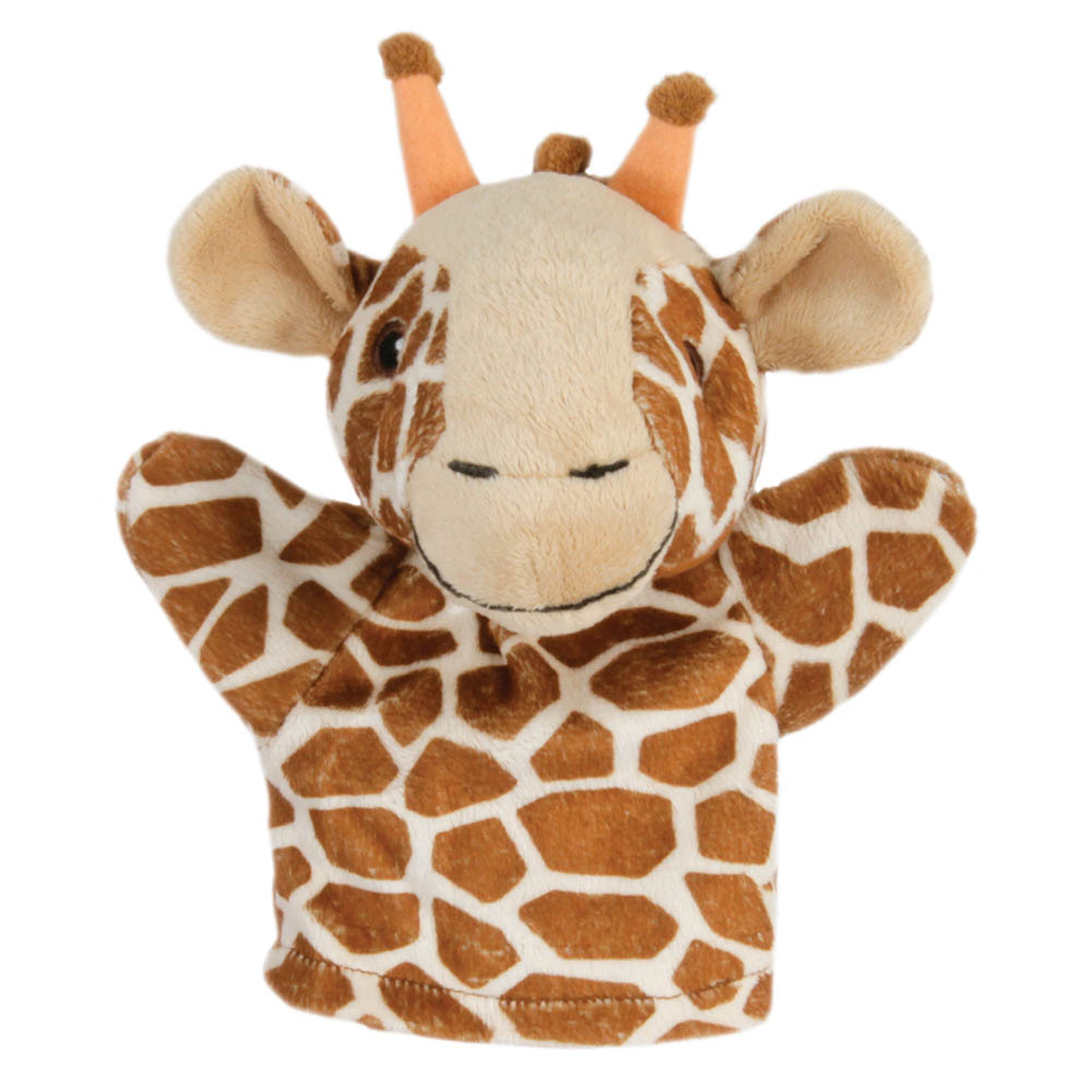 The Puppet Company Baby-Handpuppe Giraffe, beige-braune Handpuppe mit Fleckenmuster und kleinen Hörnchen