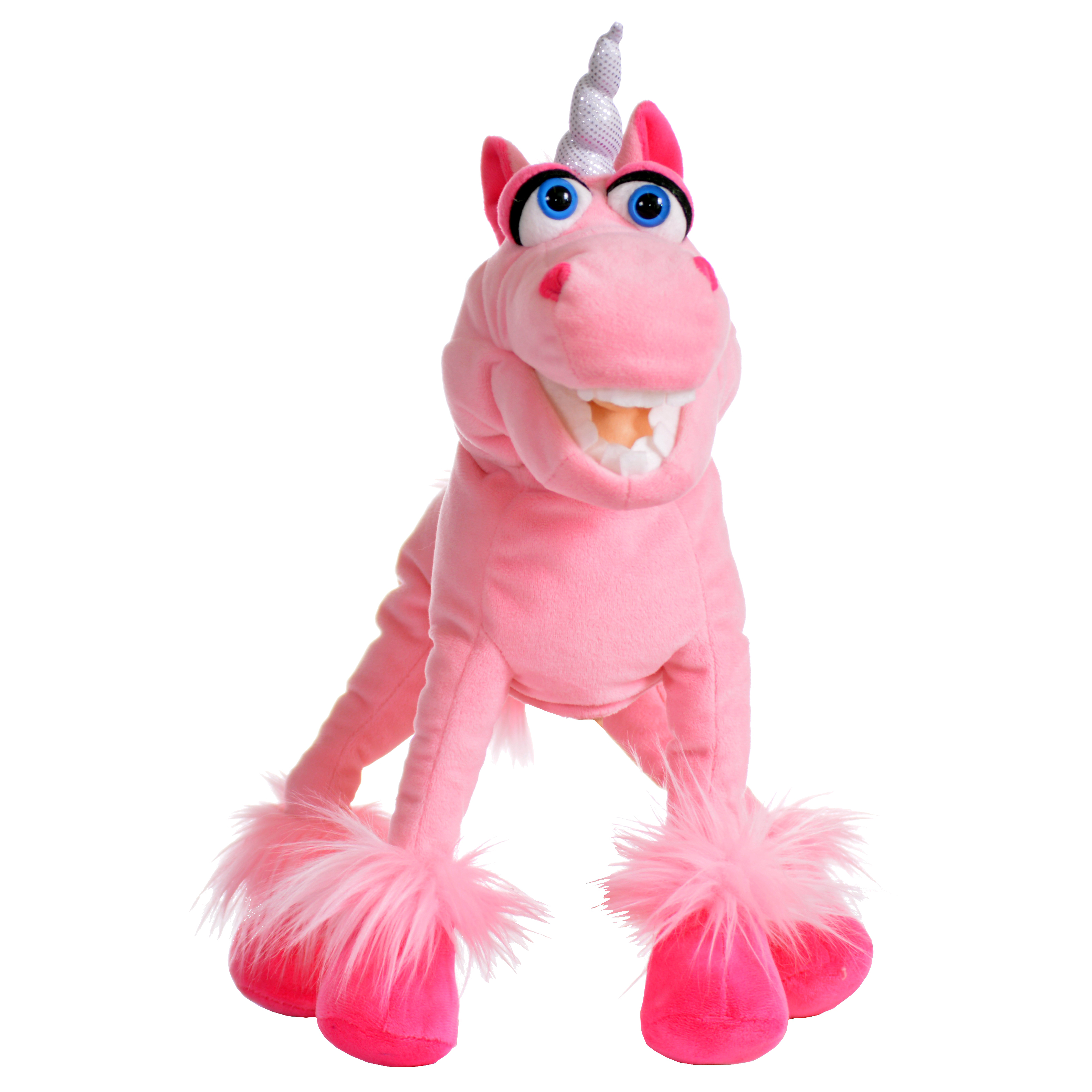 Living Puppets Handpuppe Einhorn Hörnchen sitzend mit blauen Kulleraugen
