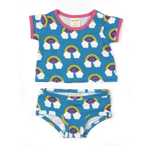Maxomorra-Kleidungsset für Rubens Barn Baby-Puppen: Shirt und Höschen mit Regenbogen-Muster