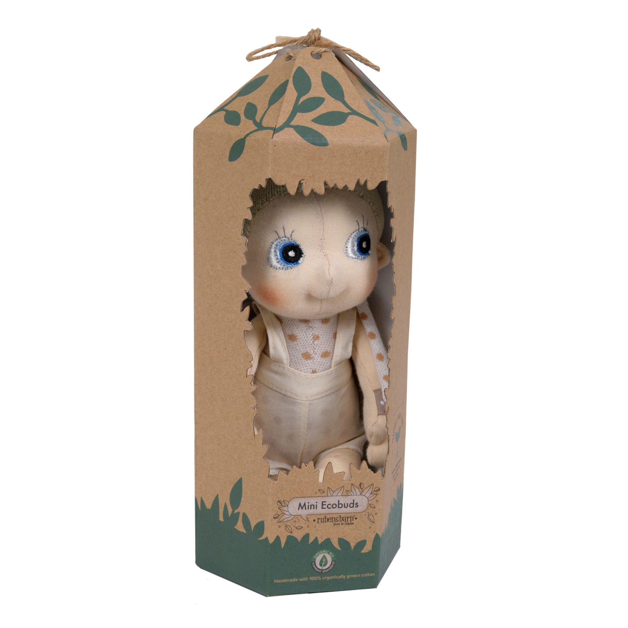 Rubens EcoBuds Mini-Puppe Elm in der Naturkarton-Verpackung