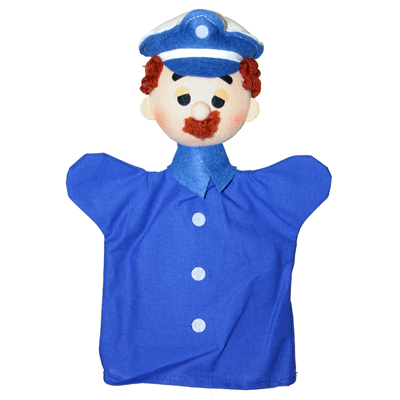 Trullala Basic Handpuppe Polizist blau - tschechisches Kunsthandwerk