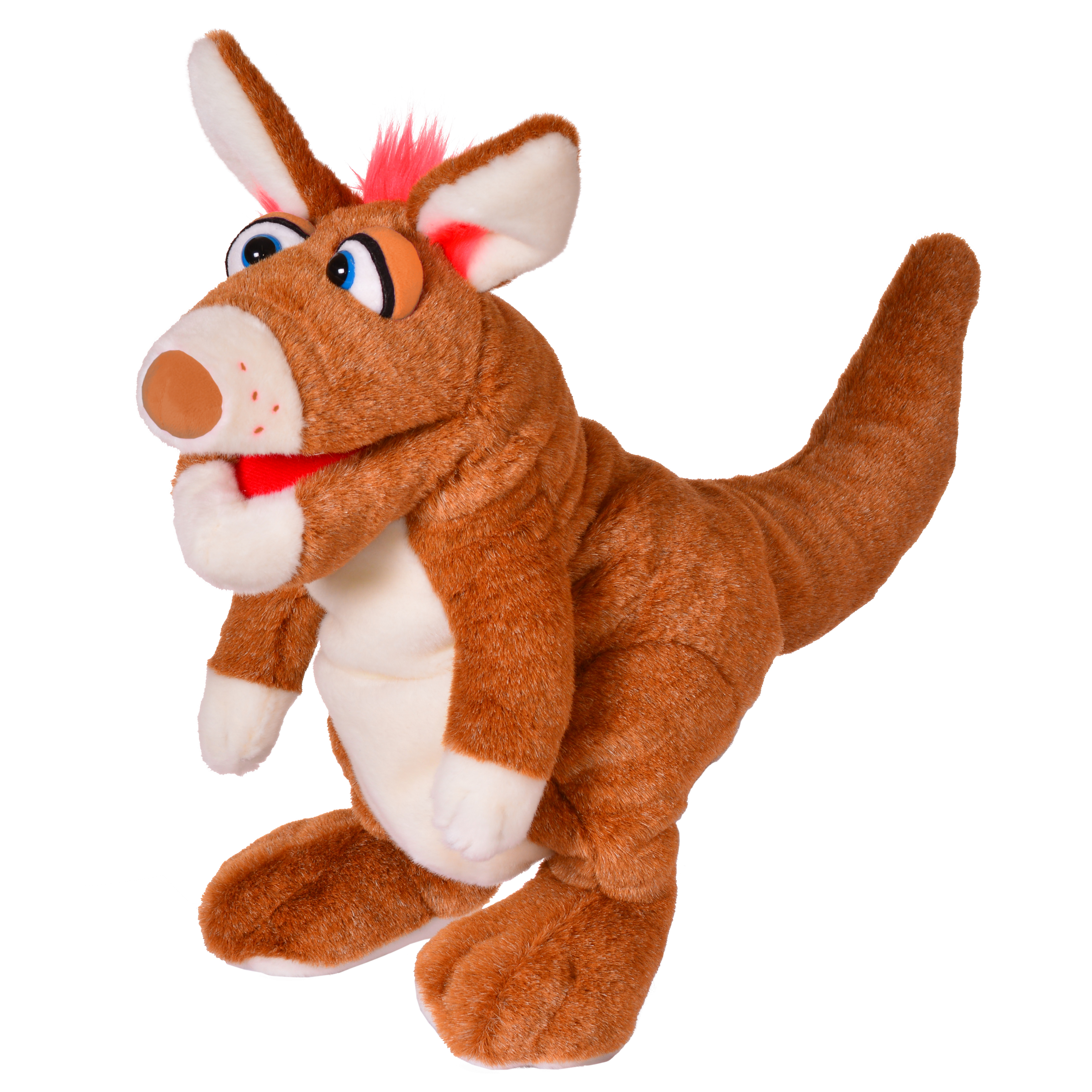 Living Puppets hand puppet Düse the kangaroo with brown fur and red tuft