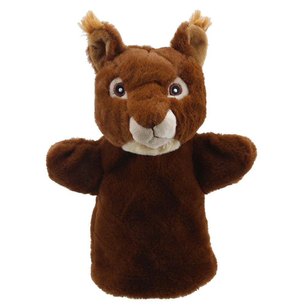 The Puppet Company Handpuppe Eichhörnchen, braunes Eichhörnchen mit hellem Gesicht, Frontansicht