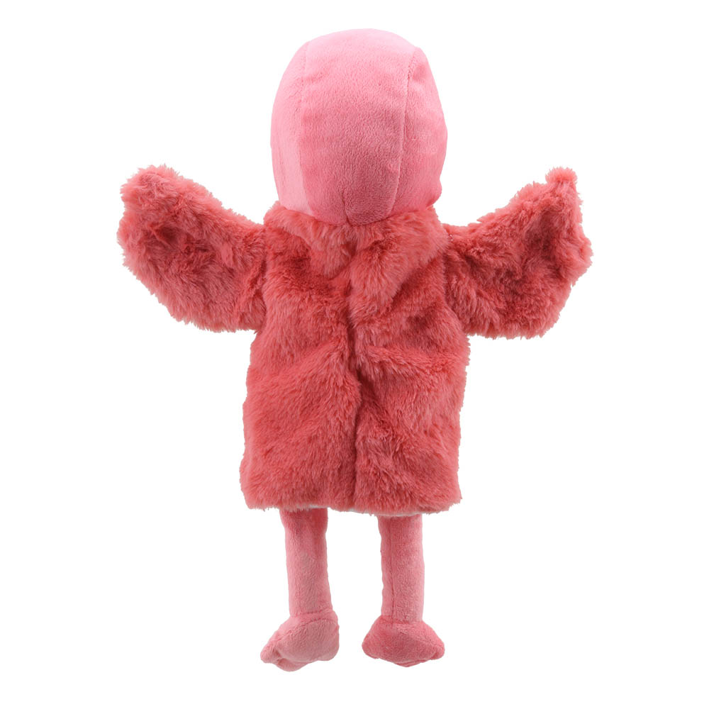 The Puppet Company Baby-Handpuppe Flamingo, Rückansicht mit ausgebreiteten Flügeln