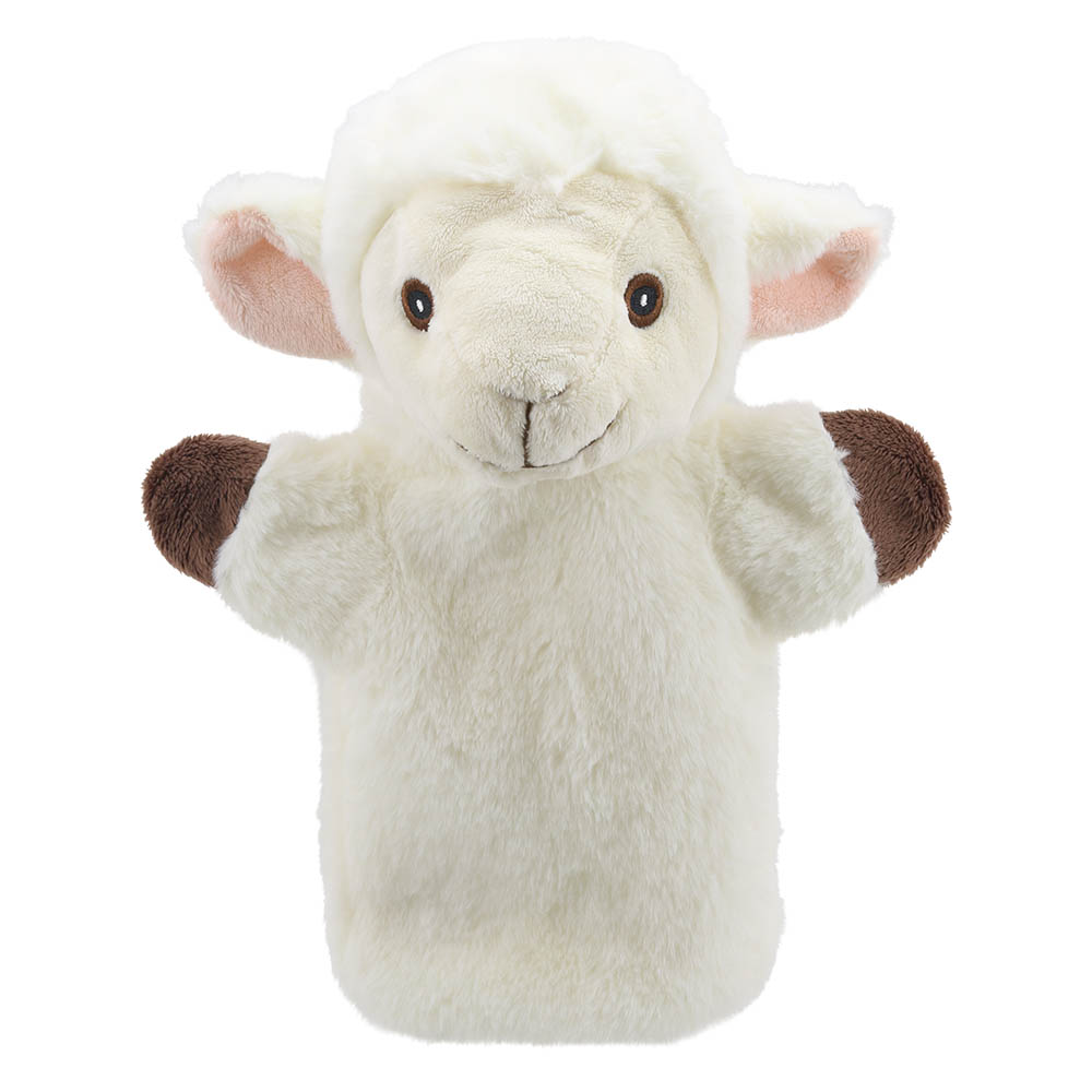 The Puppet Company Baby-Handpuppe Schaf, cremeweißes Schaf mit rosa-braunen Ohren und braunen Hufen