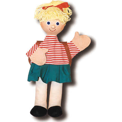 Trullala Handpuppe Schulmädchen, klein - tschechisches Kunsthandwerk