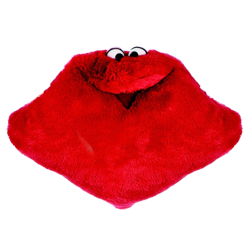 Living Puppets Wunschtraumkuschelmuschelkissen in Rot, Plüschkissen mit Gesicht und Kulleraugen