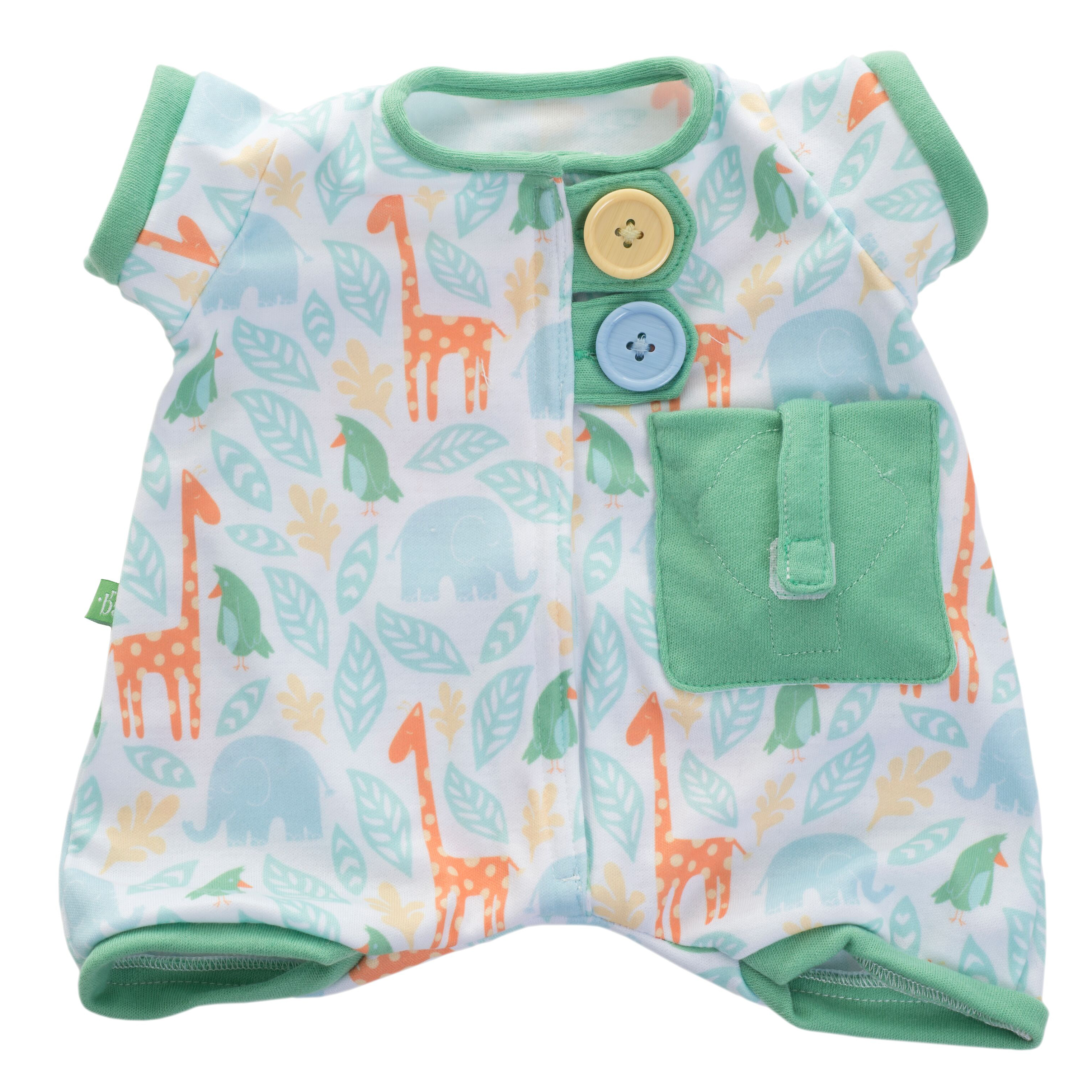 Pocket Friends pyjama, green for Rubens Babies by Rubens Barn