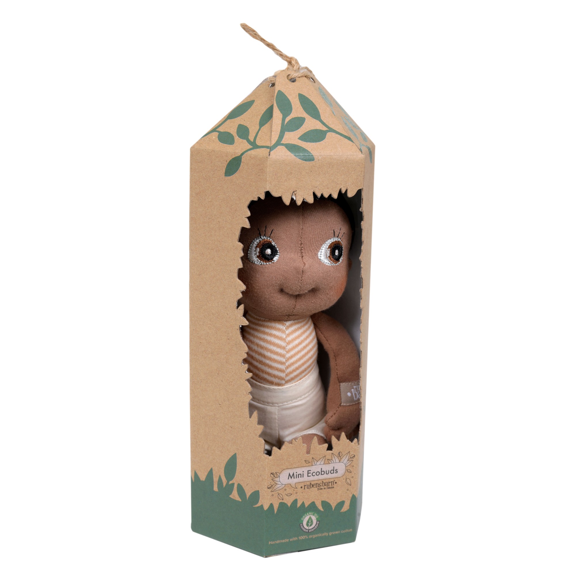 Rubens EcoBuds Mini-Puppe Basil in der Naturkarton-Verpackung