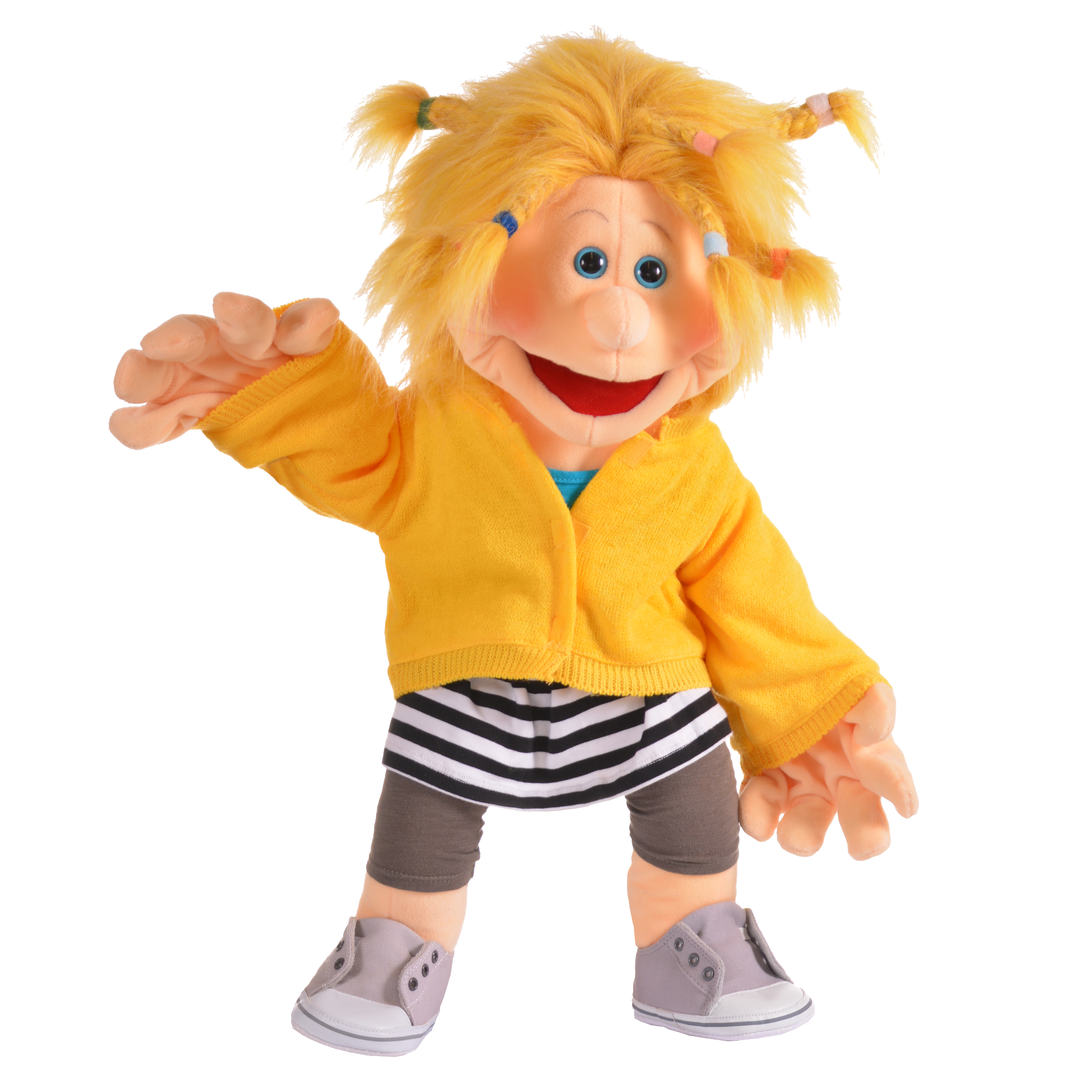 Living Puppets Handpuppe Mirka mit EXTRA rosa Trenchcoat Living Puppets Handpuppe Mirka mit EXTRA rosa Trenchcoat - Produktbild 2