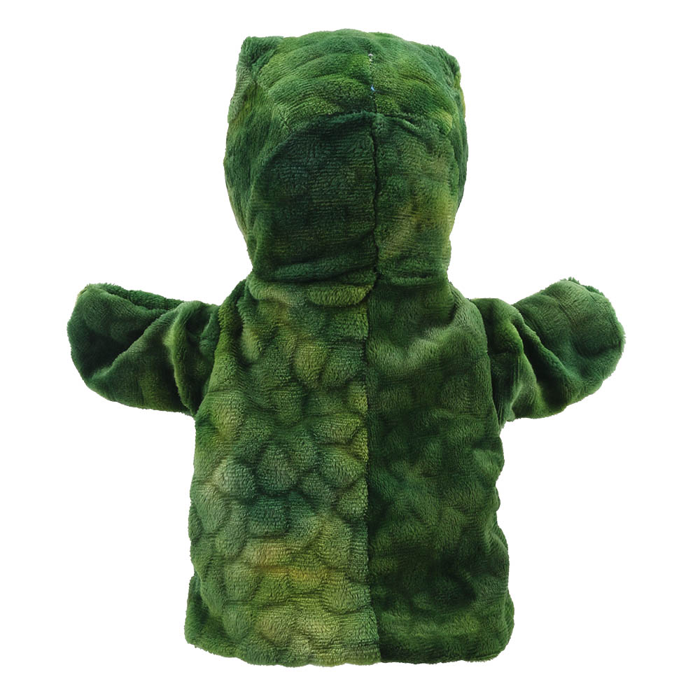 The Puppet Company Dinosaurier-Handpuppe T-Rex, grüner Dinosaurier mit spitzer Rückenstruktur, Rückansicht