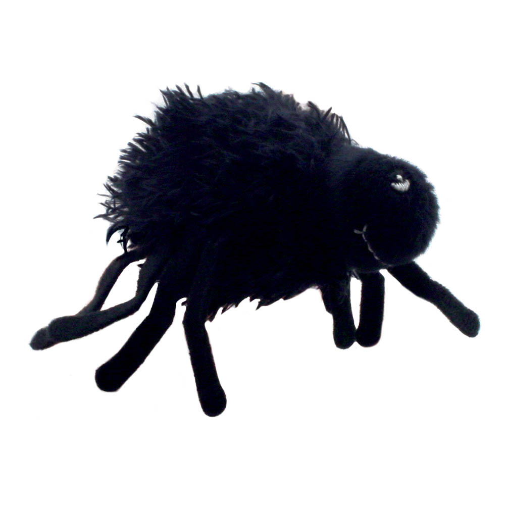 The Puppet Company finger puppet furry spider, black shaggy finger puppet with eight legs