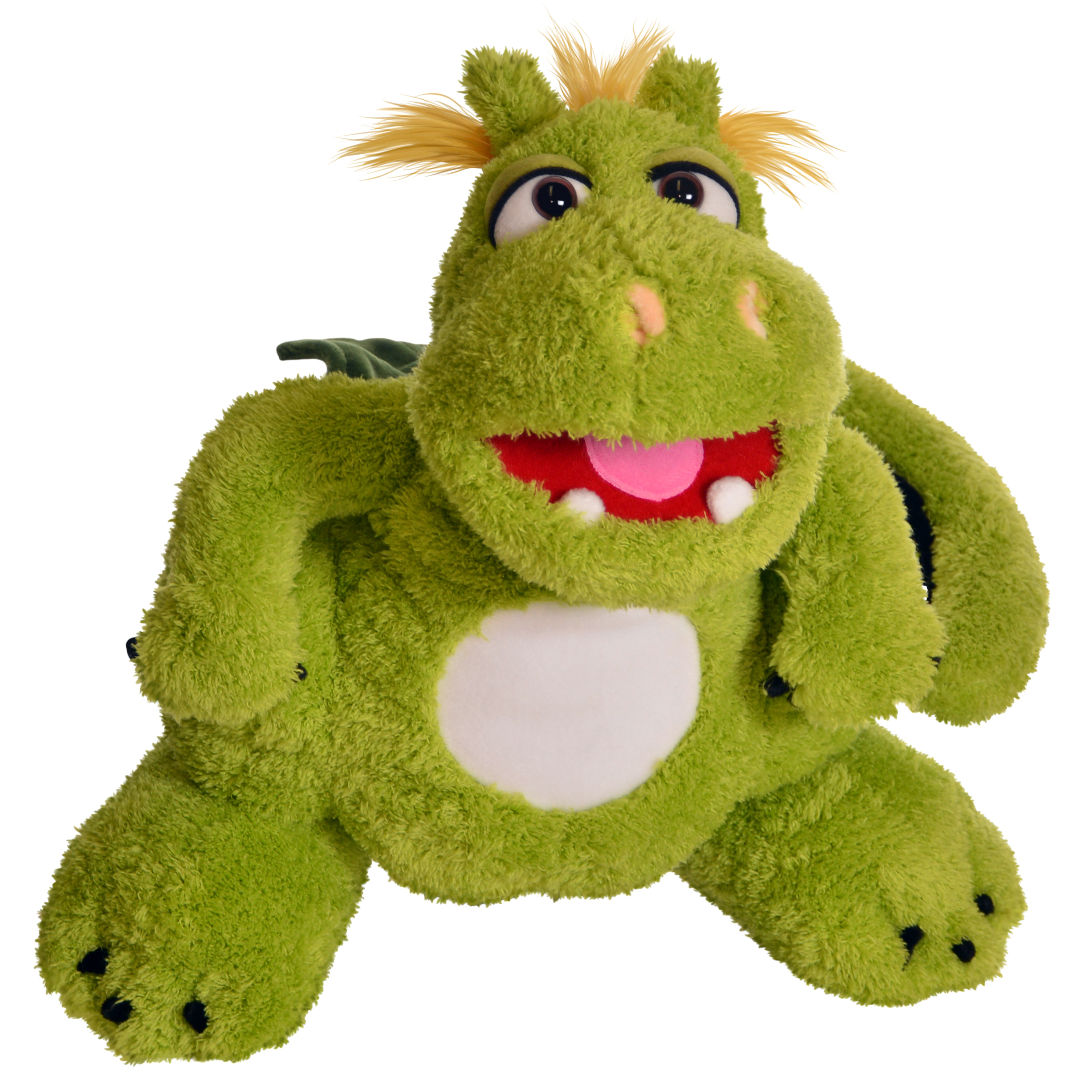 Living Puppets Handpuppe Filippo Drache mit geöffnetem Maul und kleinen Zähnen