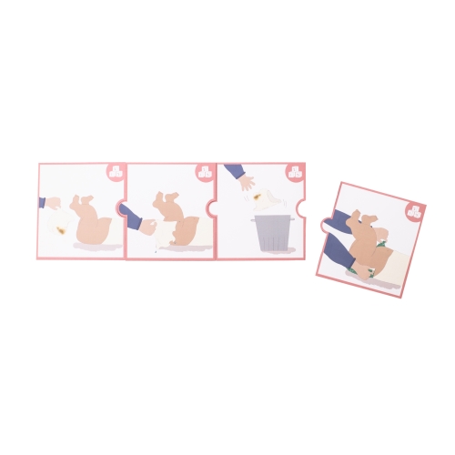 Puzzle picture cards of the nappy set by Rubens Barn with the changing sequence