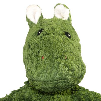 Handpuppe Nilpferd grün - aus Naturmaterial - von Kallisto